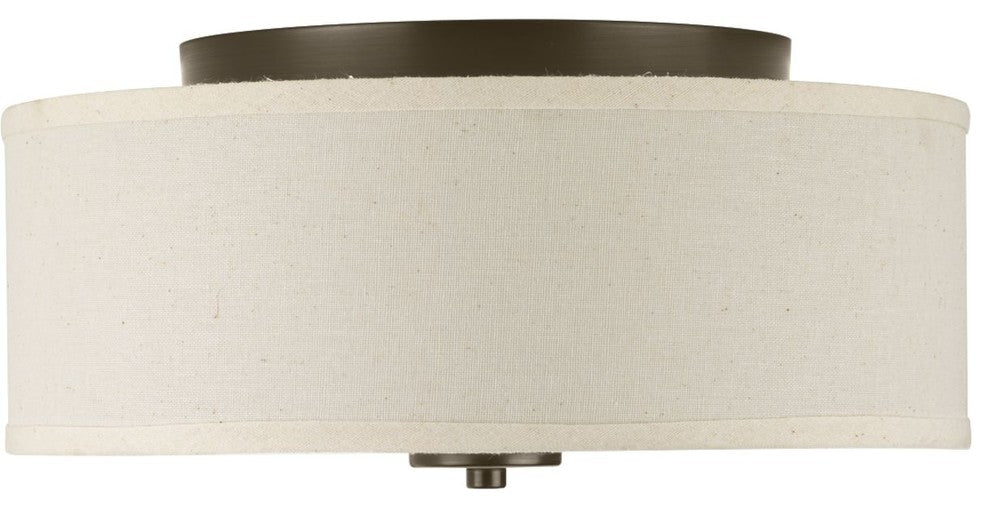 2-Light Antique Bronze Flush Mount