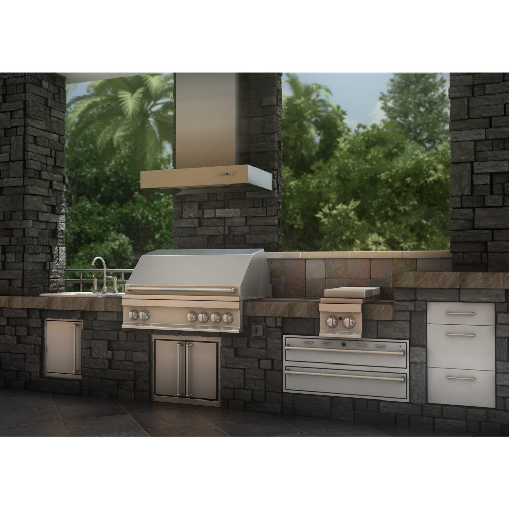 ZLINE 36 in. Outdoor Island Mount Range Hood, Stainless Steel, KECOMi-304-36
