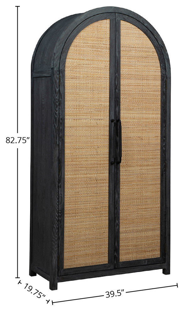 Eloise 83" Tall Storage Cabinet, Black