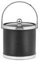 Kraftware Sophisticates Ice Bucket With Metal Cover, Black With Polished Chrome