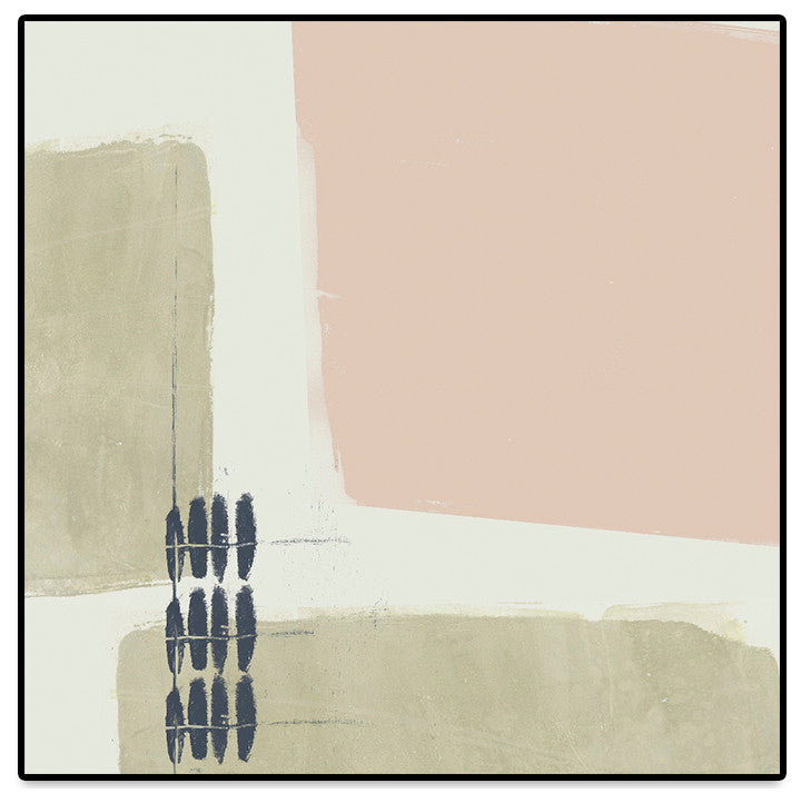"Monotype Abstraction I" Oversized Framed Canvas, 45" x 45"