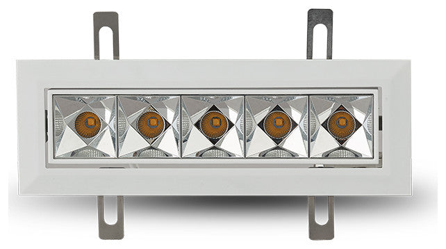 5 Lights Integrated LED Adjustable Recessed Downlight w/ Trim Comm. Grade, White