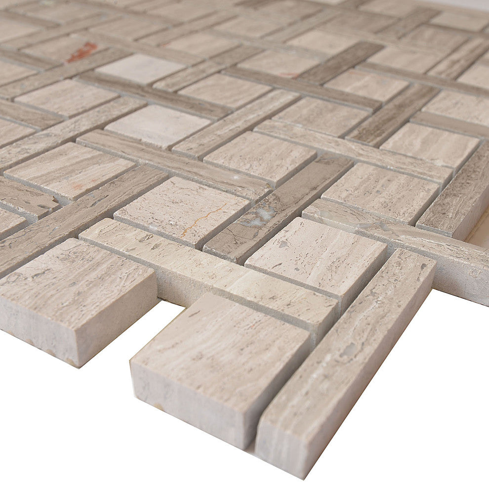 12"x12" Apartment Collection, Atlanta, Strip+Square, Polished, Set of 5