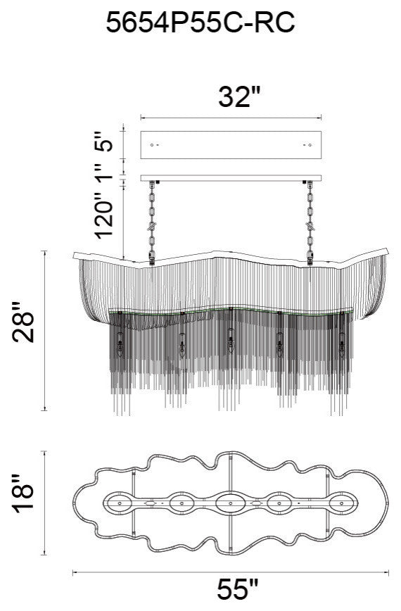 Secca 13 Light Down Chandelier With Chrome Finish