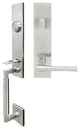 Champagne Lever, Tubular Entry Handleset, Left Hand, Satin Stainless Steel, Sati