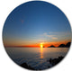 Dark Sunset In Gulf Of La Spezia, Seascape Photo Disc Metal Art, 11"