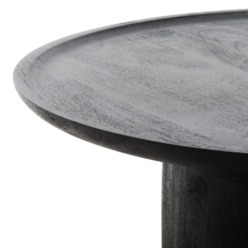 Safavieh Couture Hope Round Wood Coffee Table, Black
