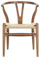 Wishbone Chair Wood, Wishbone Chair With Nature Seat, Brown