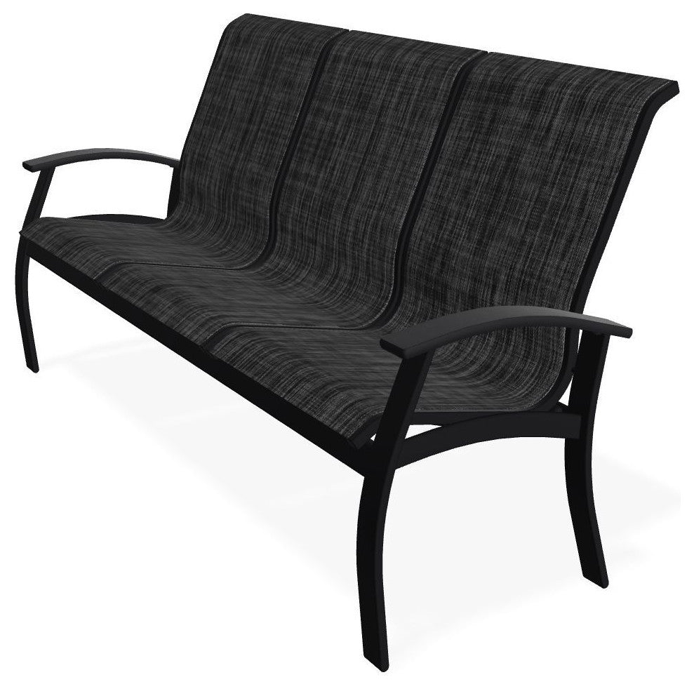 Belle Isle Sling 3-Seat Outdoor Sofa, Augustine Shadow/Black