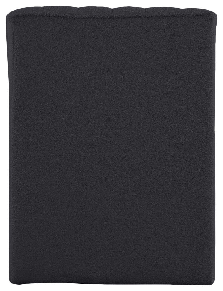 Orian Teddy Fabric Upholstered Chaise, Black