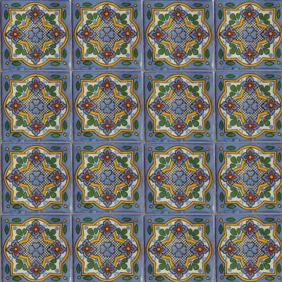 2x2 36 pcs Sky Talavera Mexican Tile