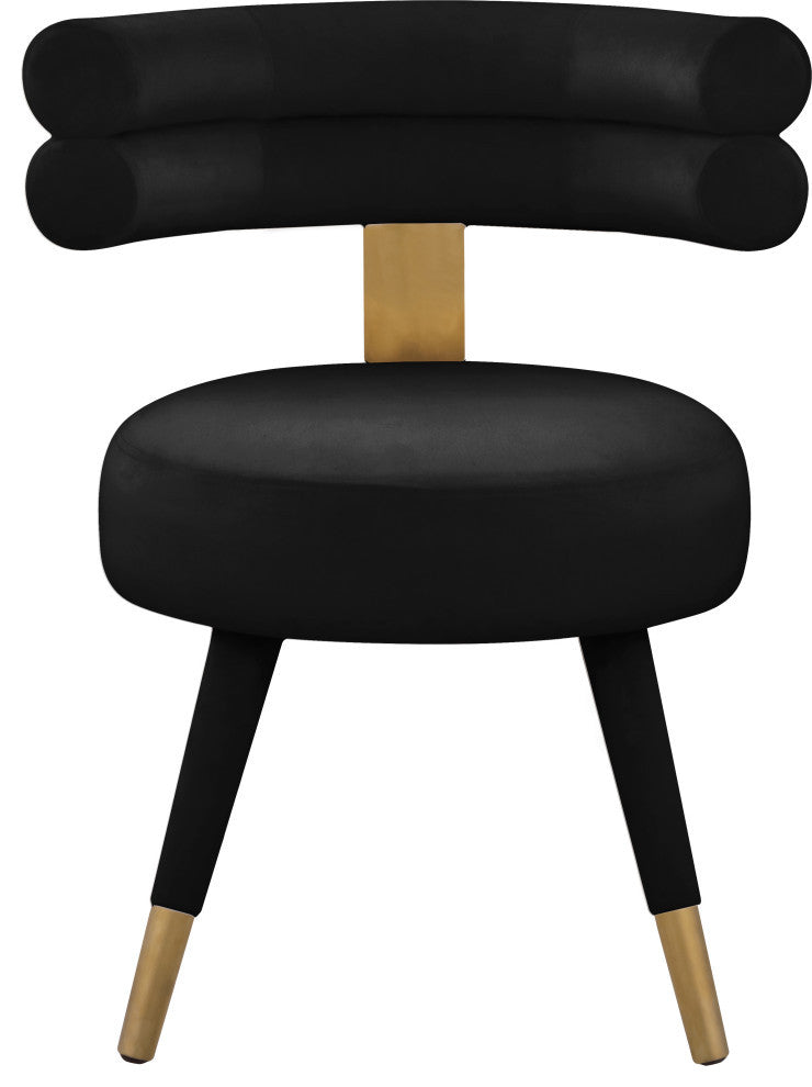 Fitzroy Velvet Upholstered Dining Chair (Set of 2), Black