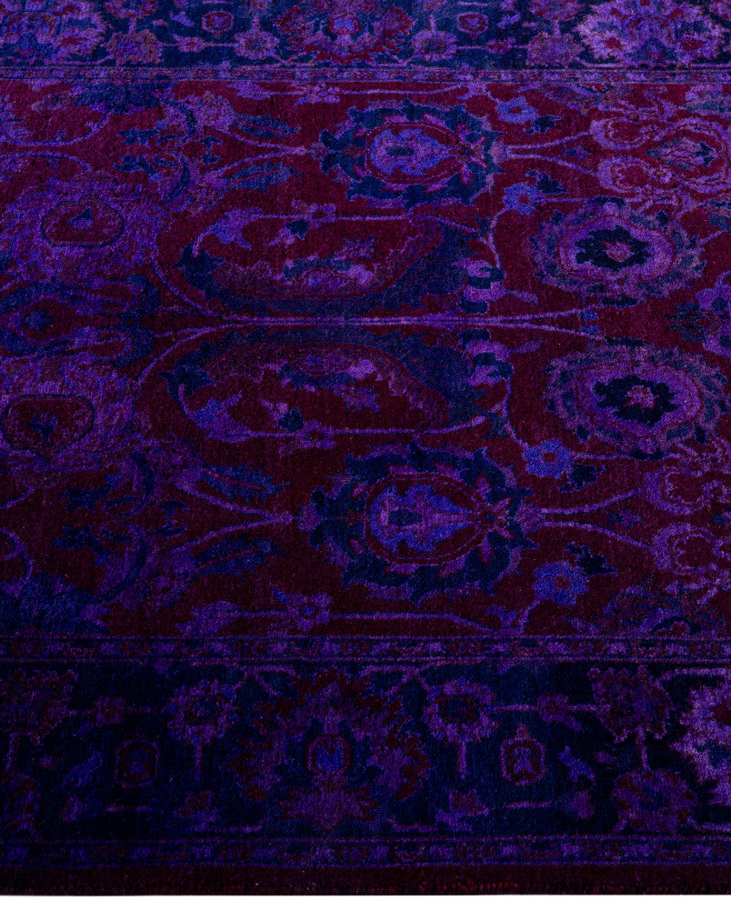 Overdyed One-of-a-Kind Hand-Knotted Area Rug Purple, 3' 1" x 5' 2"