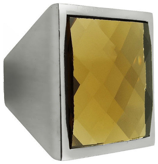 MultiFaceted Champagne Gold Brushed Nickel Square Frustum Knob