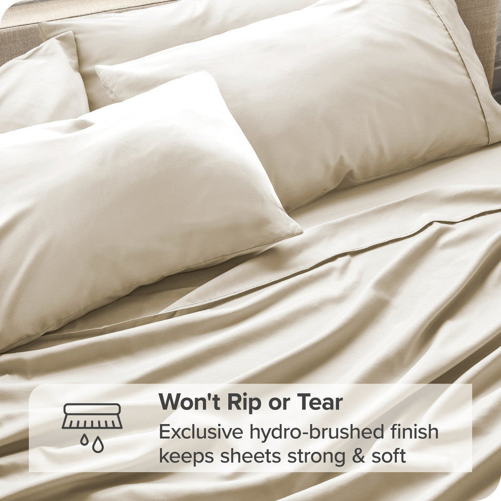 Bare Home 6-Piece Microfiber Sheet Set, Sand, Full