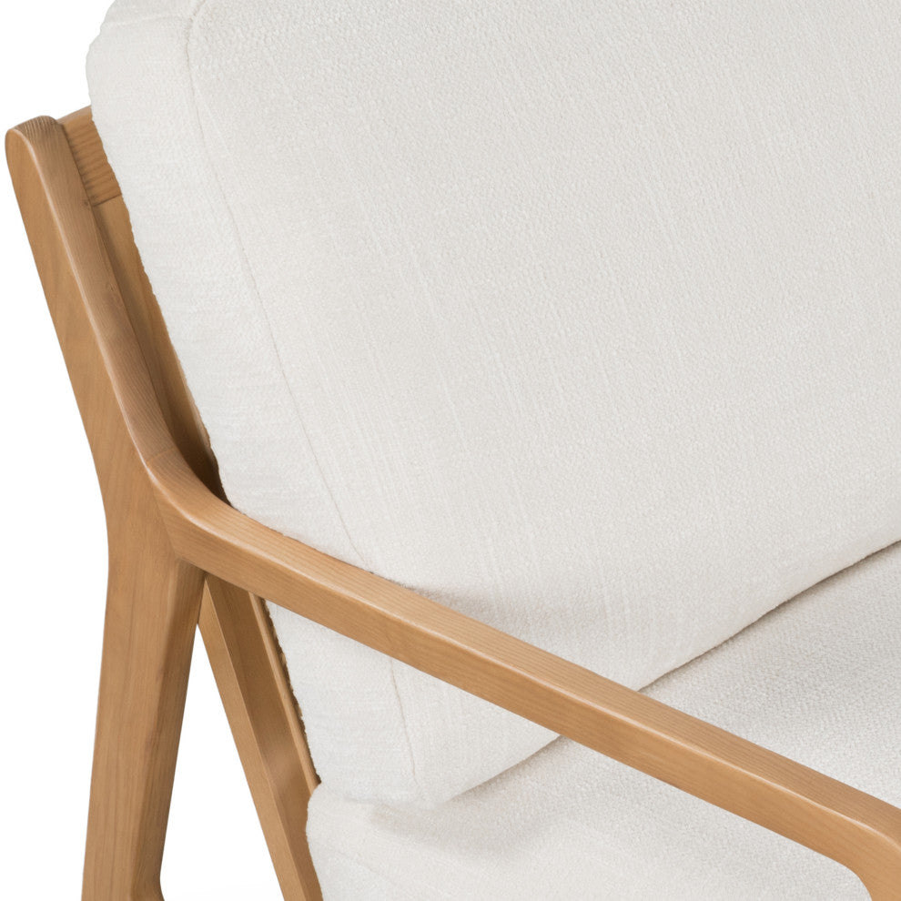 Metro Carmelo Upholstered Accent Chair, Oak/Cream Upholstery