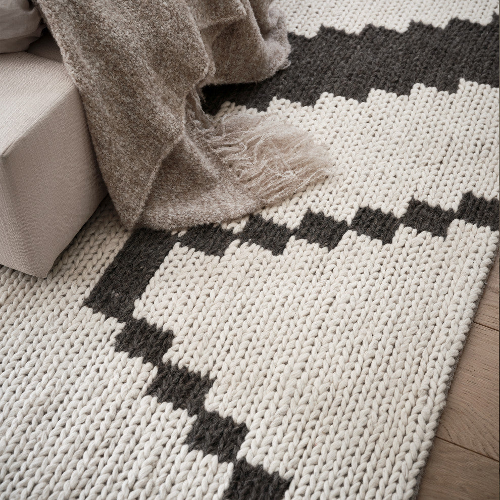 Eighty-Eight Wool Area Rug, Dark Grey 8' x 10'