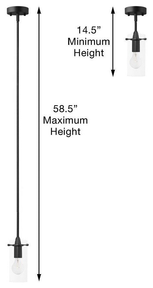 Effimero 1-Light Stem Hung Pendant Lamp, Black