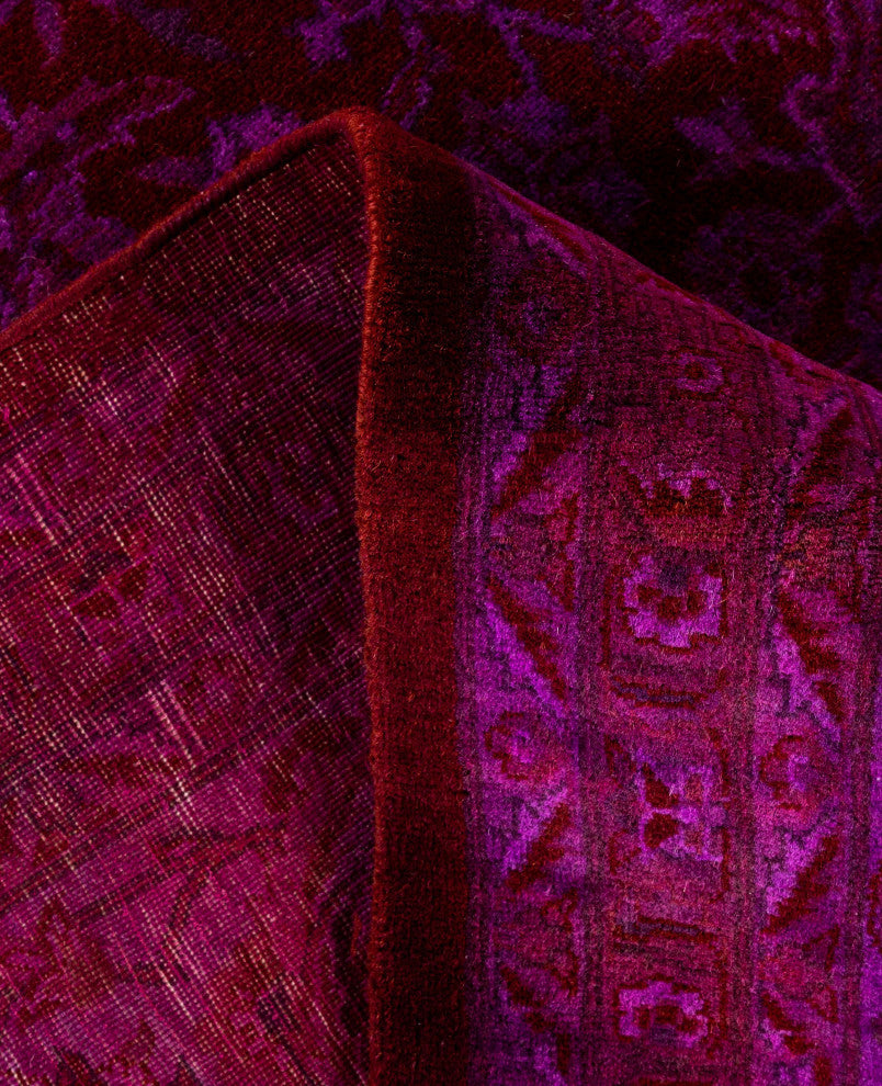 Overdyed One-of-a-Kind Hand-Knotted Area Rug Purple, 8' 1" x 10' 7"