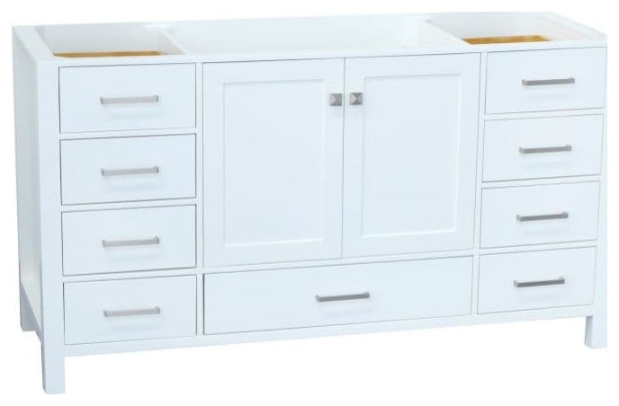 Ariel Cambridge 60" Base Cabinet, White, Single Sink Base Cabinet
