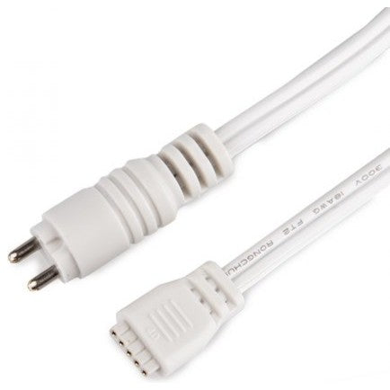 12" Lead Wire for InvisiLED 24V Transformer to Tape Light, White