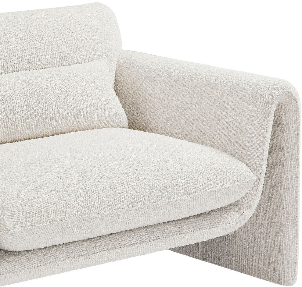 Stylus Boucle Fabric Upholstered Chair, Cream