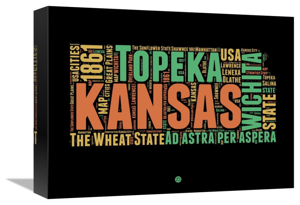 "Kansas Word Cloud 1" Fine Art Print