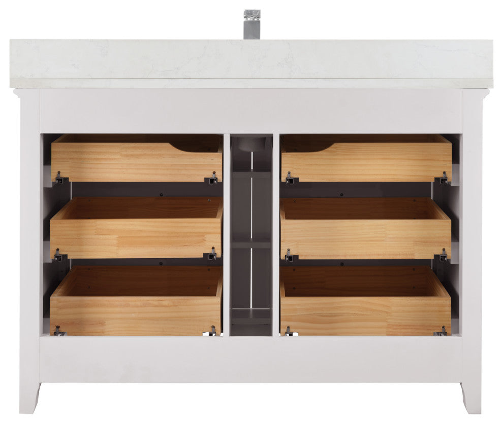 Legion Furniture WS2512 Series Bathroom Sink Vanity, Dreamy White, 48", Artificial Stone Top, Single Sink