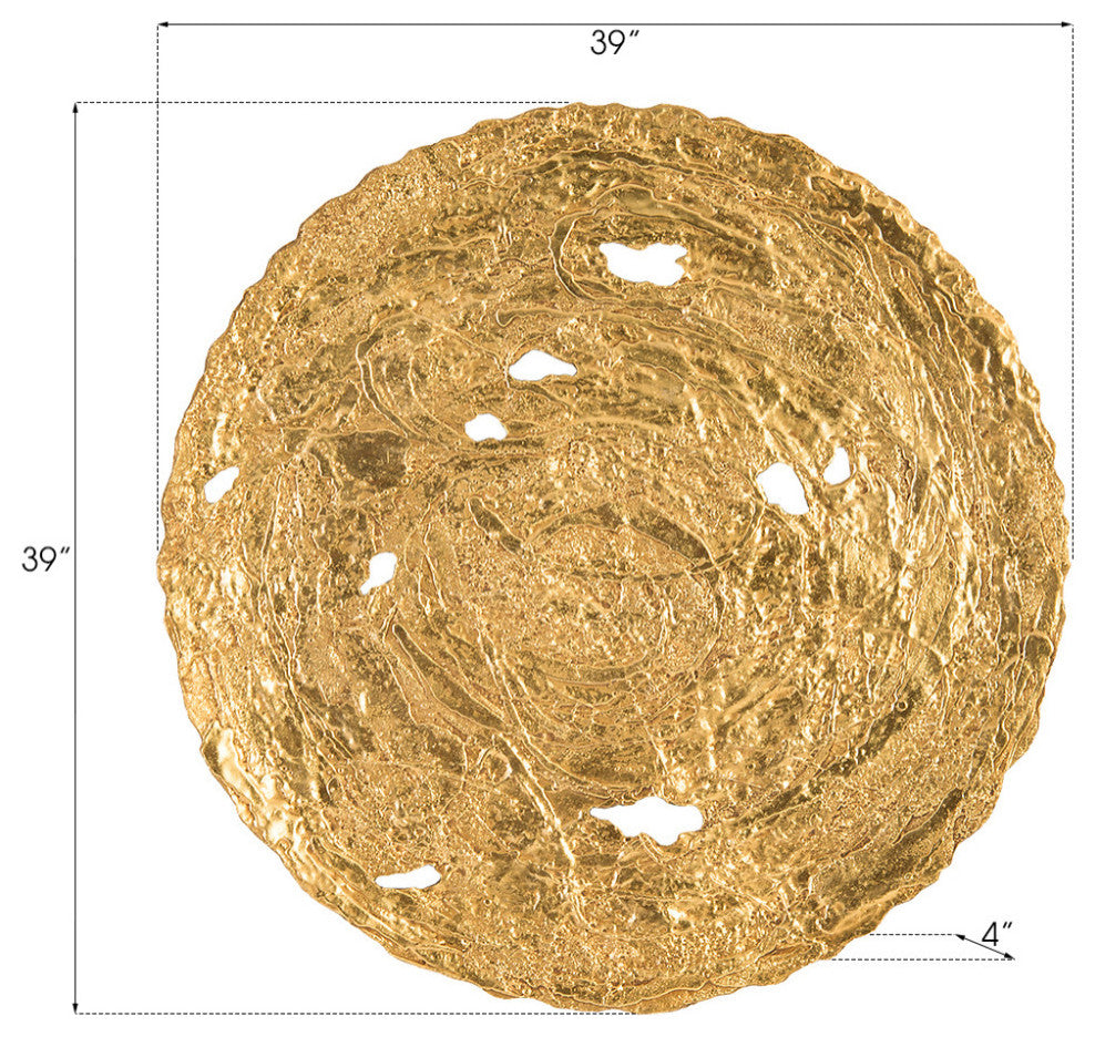 Molten Disc Wall Art, Gold Leaf, Large