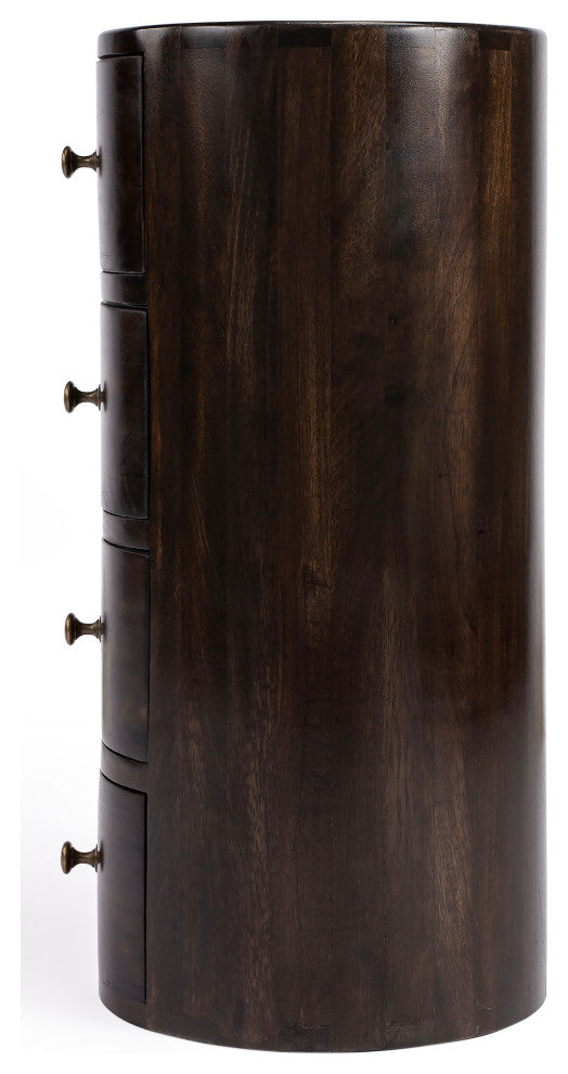 Butler Liam Wood End Table With Storage, Dark Brown