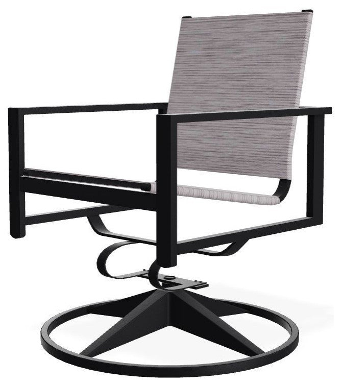 Tribeca Sling Outdoor Swivel Rocker, Fossil/Black