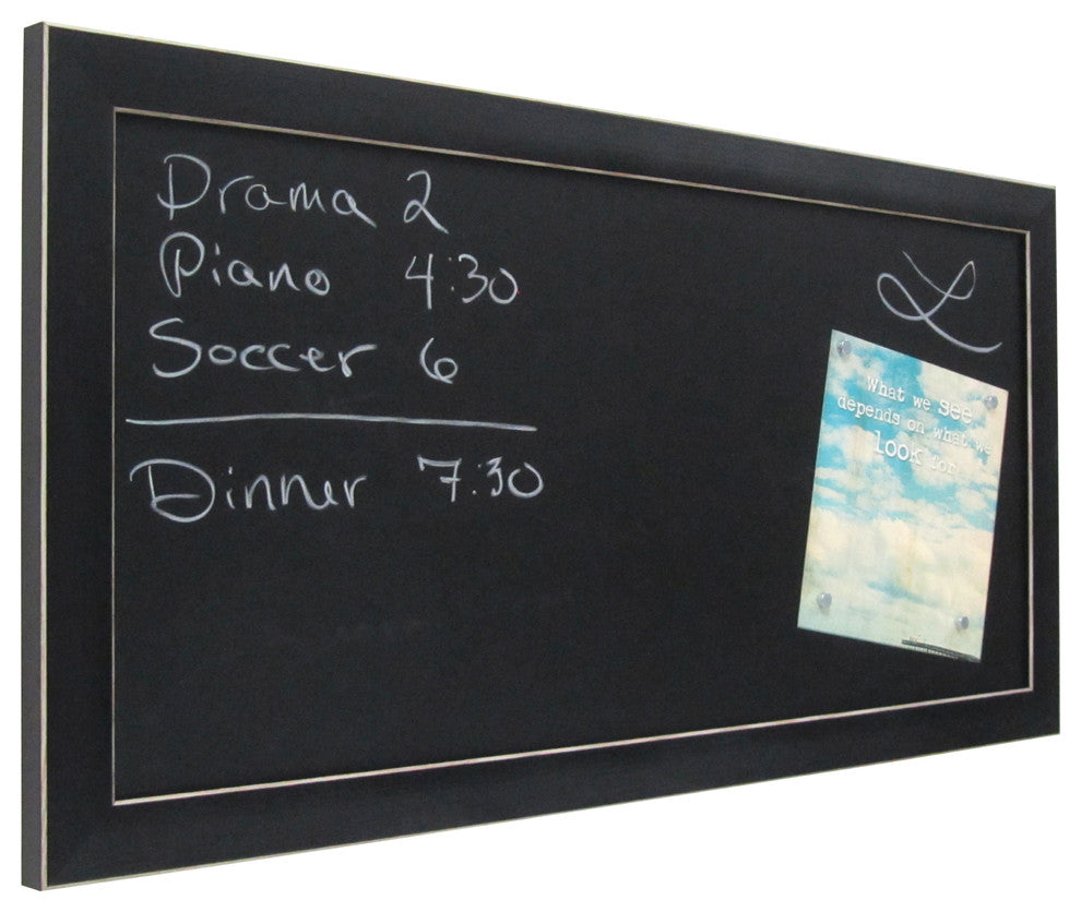 Wyeth Framed Magnetic Chalkboard Wall Organization Board, Black