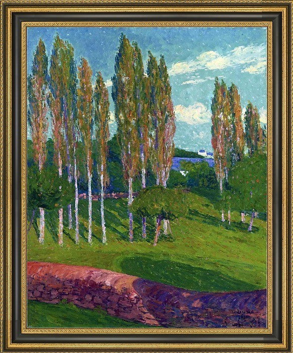Gustave Loiseau Poplars in Spring Framed Premium Canvas Print, 20"x25"