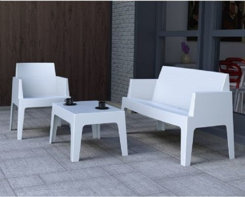 Compamia Box Outdoor Coffee Table, Silver-Gray
