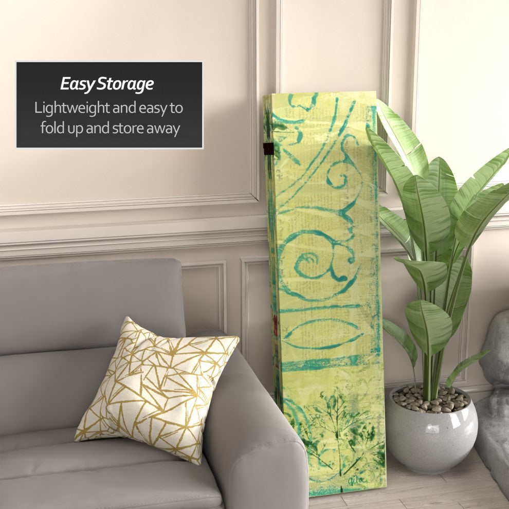 5 1/4' Garden Gate Canvas Room Divider 6 Panel