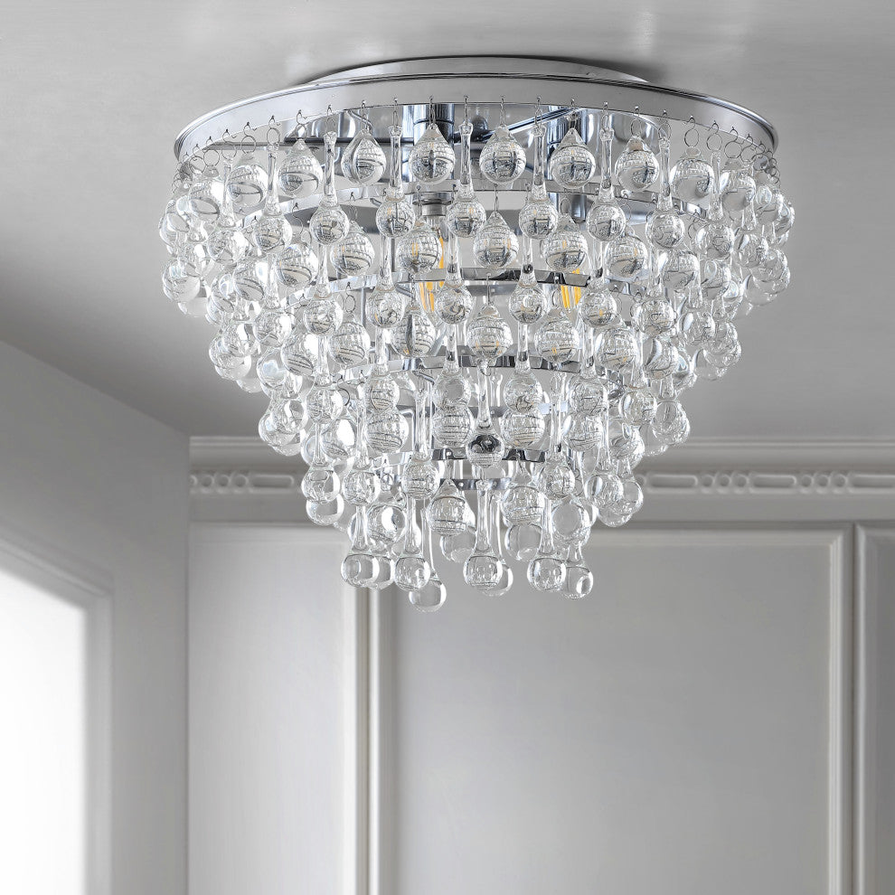 Toronto 16" Metal, Crystal LED Flush Mount, Chrome