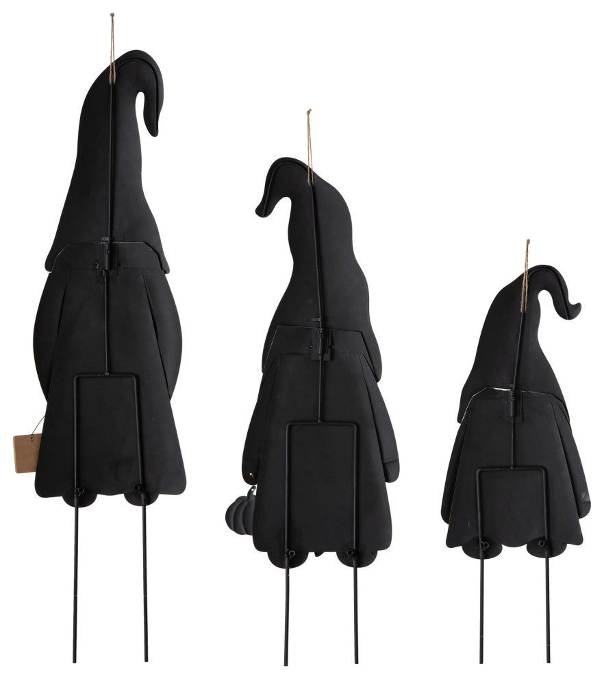 Fall Metal Gnome Family Yard Stake or Wall Decor or Standing Decor, Set of 3