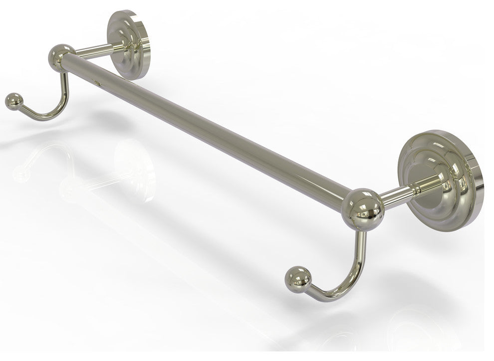 Prestige Que New 36" Towel Bar with Integrated Hooks, Polished Nickel