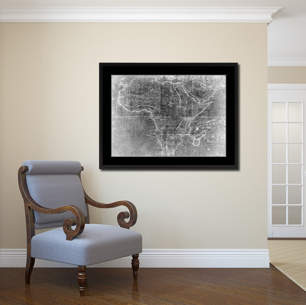 Africa Mapmaker Vintage Monochrome Map Canvas, 16"x21"