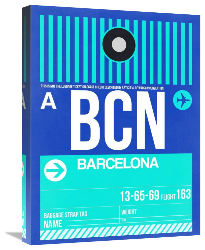 "BCN Barcelona Luggage Tag 2" Fine Art Print