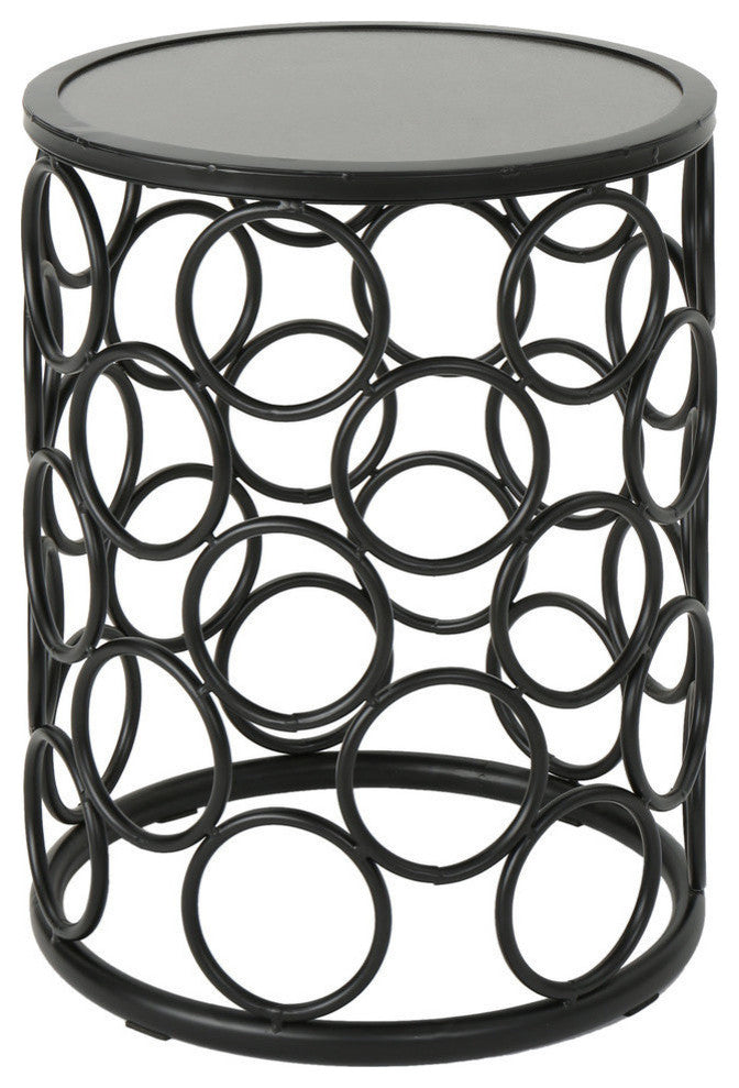 GDF Studio Athena Indoor Modern 16" Gray Finish Ceramic Tile Side Table