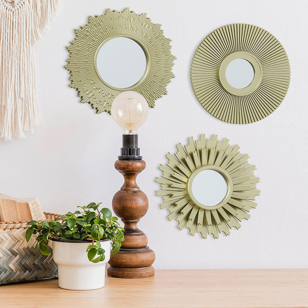3 Piece  Baby Sun Burst Mirror Set