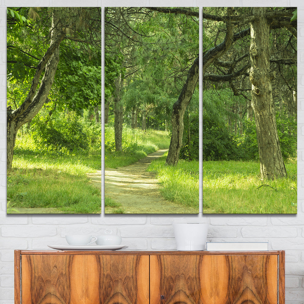 "Green Forest Path in Early Summer" Photo Wall Art, 3 Panels, 36"x28"