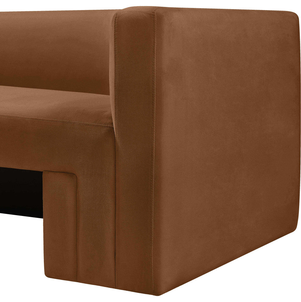 Henson Velvet Upholstered Sofa, Saddle