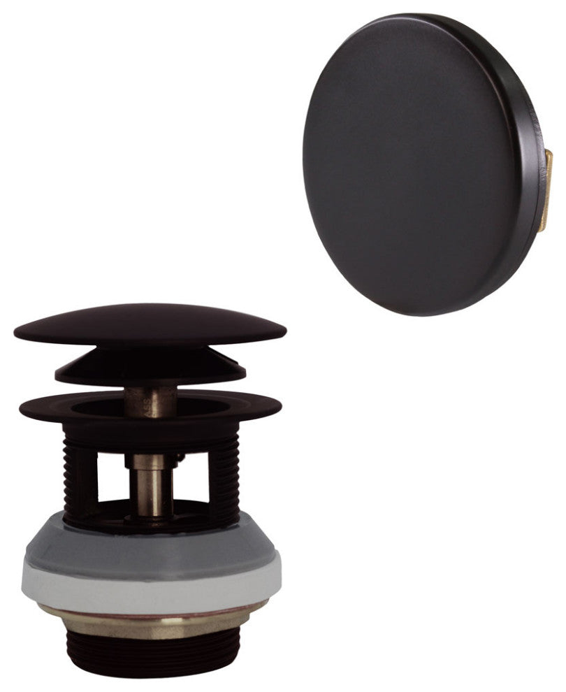 1-1/2" NPSM Tip-Toe Bathtub Drain with Illusionary No-Hole Faceplate, Oil Rubbed Bronze