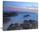 "Long Exposure At Sunset Over Rocks" Modern Beach Wall Art, 40"x30"