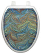 Victorian Feathers Toilet Tattoos Seat Cover, Vinyl Lid Decal, Bathroom Accent, Elongated