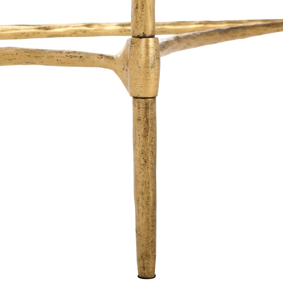 Safavieh Couture Isabellina Half Moon Console, Brass/Clear
