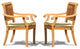 Arbor Stacking Arm Chairs, Teak Outdoor Dining Patio, Set of 2