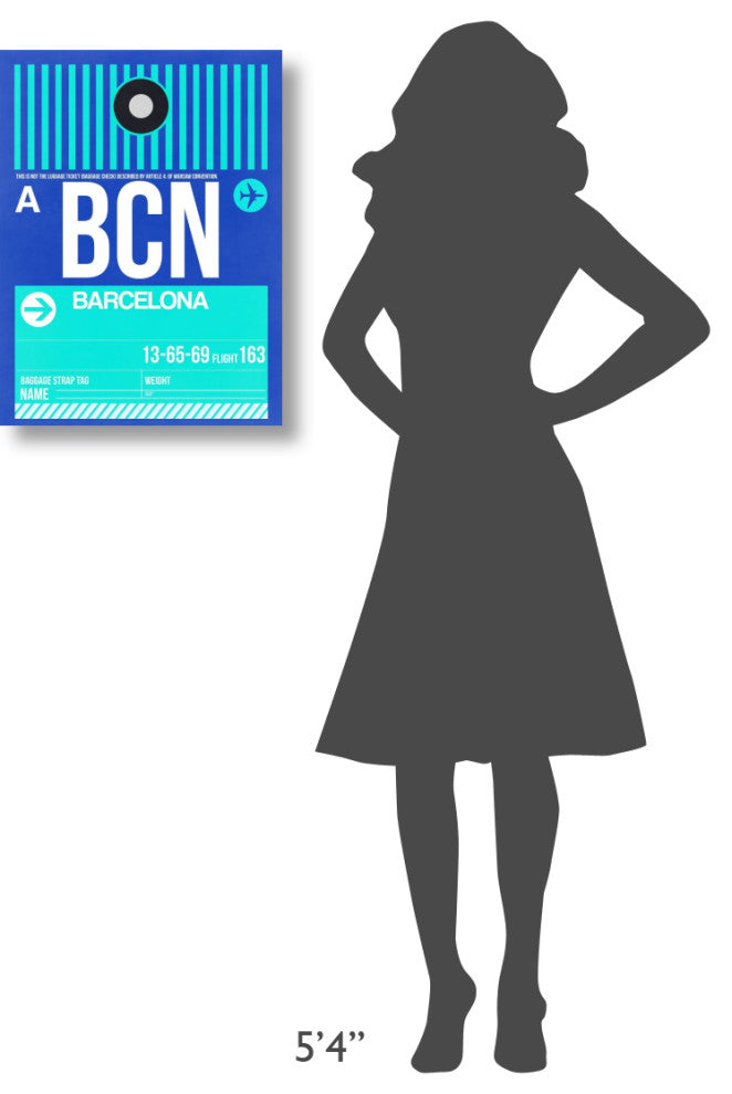 "BCN Barcelona Luggage Tag 2" Fine Art Print